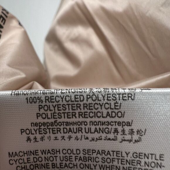 BCBG Maxazria Full Zip Quilted Puffer Jacket Womens Large Metallic Tan Hooded - Picture 11 of 16